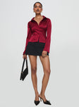 Anni Satin Shirt Burgundy