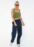 product Princess Polly High Waisted Pants  Cayman Pants Deep Navy / White