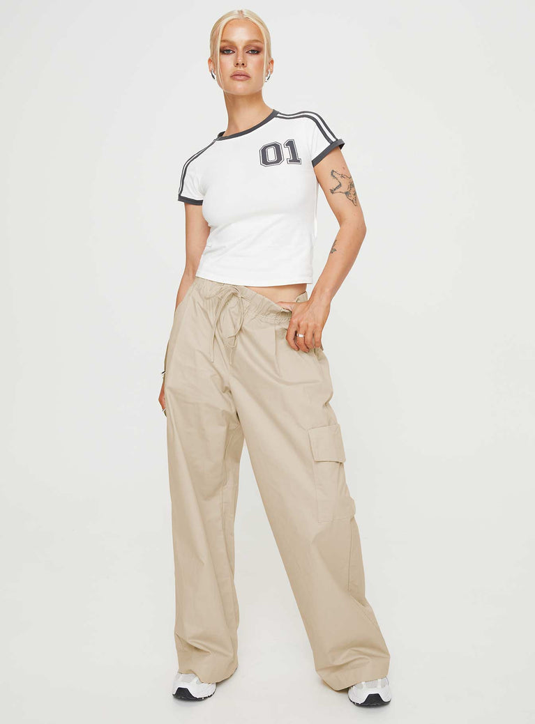 product Princess Polly High Waisted Pants  Isadore Cargo Pants Beige