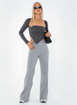 product Princess Polly High Waisted Pants  Montana Knit Pants Grey Marle