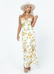 product Princess Polly Sweetheart Neckline  Emily Maxi Dress White / Yellow Floral