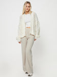 product Abner Cable Cardigan Cream Princess Polly  Long 