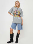 product Princess Polly Half Sleeves High Neck  Guns & Roses Illusion Oversized Tee Grey