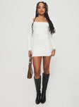 Zaatar Long Sleeve Mini Dress White