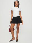   front view of model wearing Princess Polly Mersale Bubble Hem Mini Skirt Black Mini Skirts 