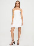 product Princess Polly Asymmetric Neckline  Ostro Strapless Mini Dress White