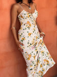 product Princess Polly Sweetheart Neckline  Emily Maxi Dress White / Yellow Floral