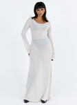 product Princess Polly High Neck  Sarelle Low Back Knit Maxi Dress Beige