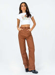 product Princess Polly Mid Rise  Carissa Wide Leg Denim Jeans Brown