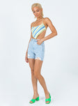 Abrand Claudia Cut Off Walk Away Rip Denim Shorts