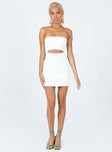 front view of model wearing Princess Polly Elianna Mini Dress White 