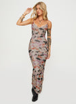 front view of model wearing Princess Polly Ayanna Maxi Dress Multi Plunger 