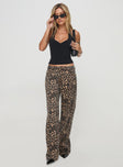 Princess Polly High Waisted  Top Model Jeans Leopard