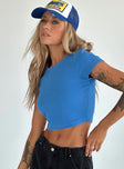 product Princess Polly Sleeveless High Neck  Classic Crop Tee Blue