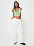 Knit crop top Fixed wide shoulder straps, v-neckline Good stretch, unlined 