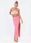   front view of model wearing Princess Polly Jorde Knit Midi Skirt Pink 