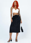   front view of model wearing Princess Polly Blanca Midi Skirt Black Midi Skirts 