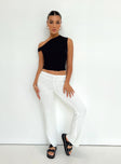 Front view of model wearing  front Princess Polly High Waisted Pants High Waisted Pants  Angel Pants Ivory