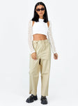 product Princess Polly High Waisted Pants High Waisted Pants High Waisted Pants  Preston Cargo Pant Beige