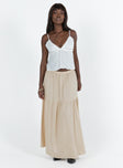 product Hold Me Close Maxi Skirt Beige Princess Polly  Mini Skirts 