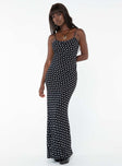 product Princess Polly Crew Neck  Luncheon Maxi Dress Black Polka Dot