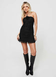 product Princess Polly Asymmetric Neckline  Arien Strapless Mini Dress Black