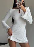 Lukea Long Sleeve Mini Dress White Petite