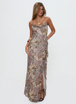 Sympathize Frill Maxi Split Dress Multi