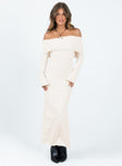 product Princess Polly High Neck  Louden Off The Shoulder Maxi Dress Cream