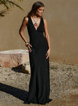 product Princess Polly Asymmetric Neckline  Verde Linen Blend Maxi Dress Black