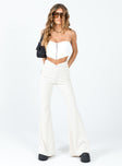 front view of model wearing Princess Polly Carolina Pants Cream 