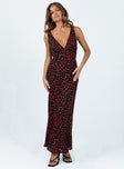 product Princess Polly V-Neck  Nellie Maxi Dress Black/Red Floral