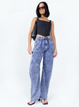 front view of model wearing Princess Polly Miami Vice Pant Dark Wash Denim 