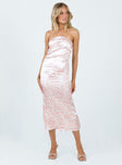 product Princess Polly Crew Neck Crew Neck  Barnsley Strapless Midi Dress Pink / Floral