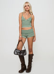 product Miztaray Shorts Green / Cream Stripe Princess Polly High Waisted Shorts 