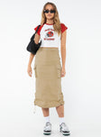 product Bellows Cargo Midi Skirt Beige Princess Polly  Midi Skirts 