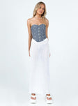 product Princess Polly Sleeveless Sweetheart  In The Moment Strapless Top Blue / White