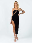 front view of model wearing Princess Polly Jaxon Midi Dress Black 