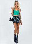 front view of model wearing Princess Polly Brentwood Top Green Sleeveless Sweetheart 