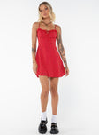 product Princess Polly Square Neck  Love Birds Mini Dress Red Tall