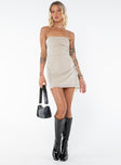 product Princess Polly Asymmetric Neckline  Donelli Mini Dress Champagne Tall