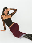 product Motel Tresha Skirt Mesh Burgundy 199 Princess Polly  Midi Skirts 