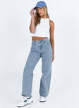 product Princess Polly Low Rise Jeans  Tami Cargo Jeans Mid Wash Denim