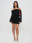 Fable Off The Shoulder Mini Dress Black