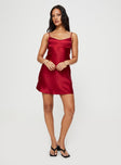 product Princess Polly Asymmetric Neckline Asymmetric Neckline  Jazelle Mini Dress Red