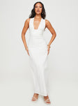 front view of model wearing Princess Polly Alsace Maxi Dress White Plunger 