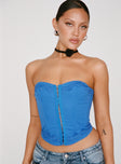 product Princess Polly Sleeveless Asymmetric Neckline  Yamie Bustier Top Blue