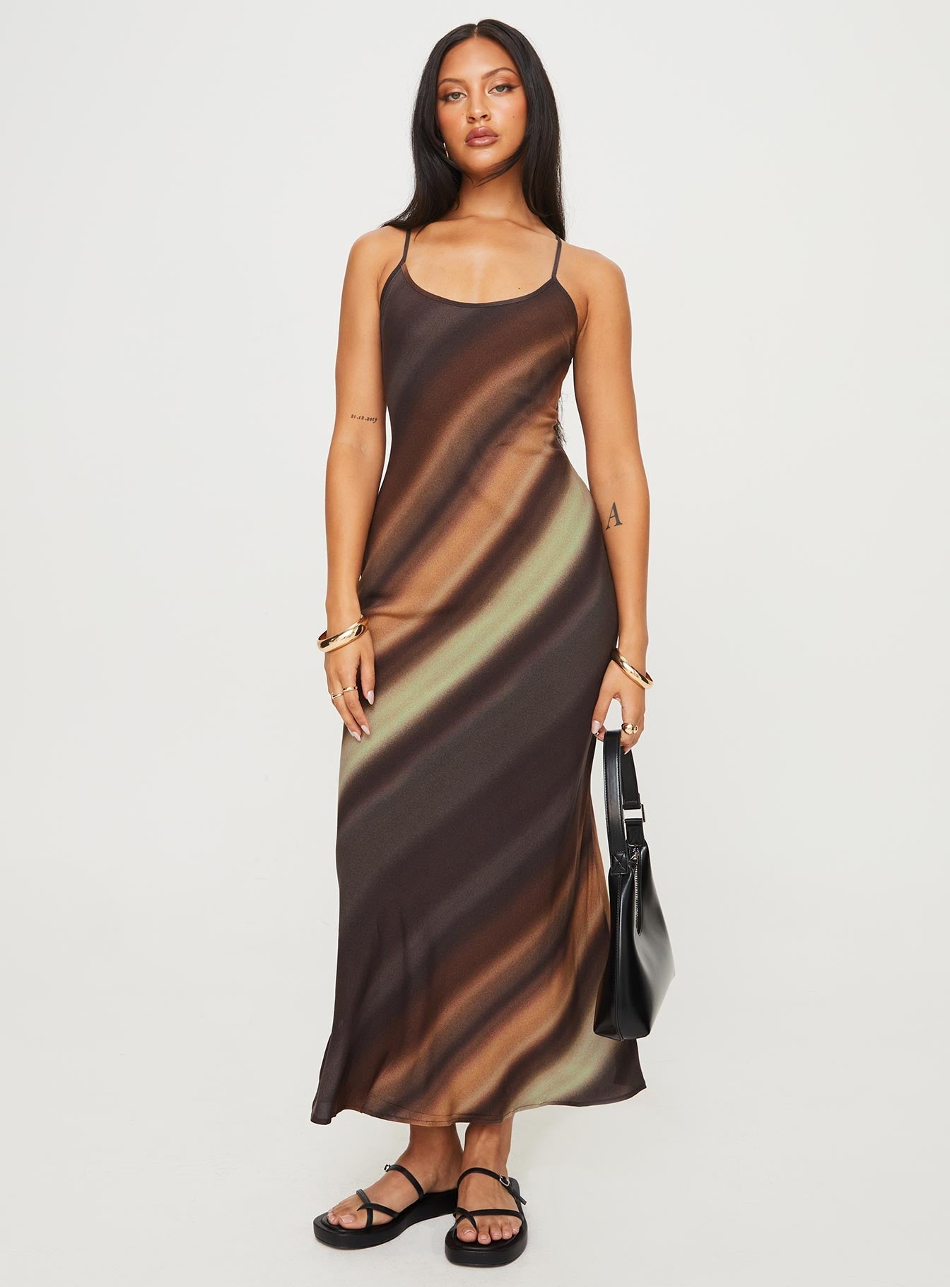 Collective Dress - Otillie Maxi Dress Brown Multi Petite sixth image