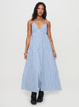 Mazzey Halter Maxi Dress Blue Stripe