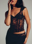 product Princess Polly Sleeveless High Neck  Some Like It Hot Lace Corset Onyx